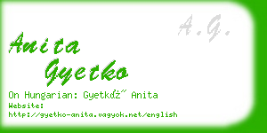 anita gyetko business card